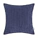 CaliTime Cozy Throw Pillow Cover Case for Couch Sofa Bed Comfortable Supersoft Corduroy Corn Striped Both Sides 18 X 18 Inches Navy Blue