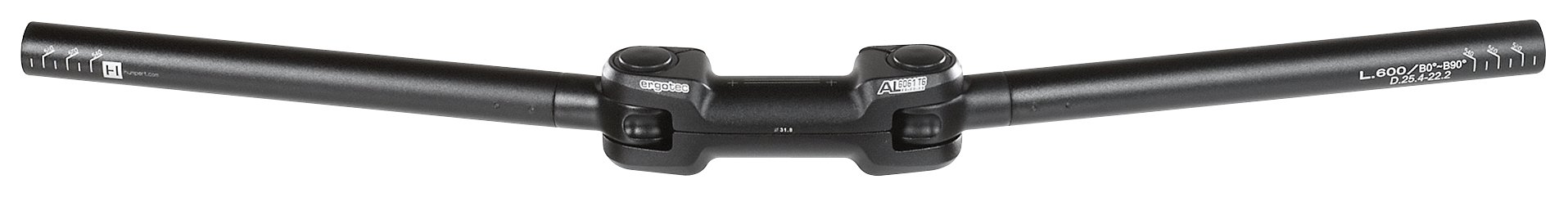 ergotec AHS Superlight 85224001 Handlebar 31.8 GW600 GL218 GH0 AL6061 Adjustable Black Sand