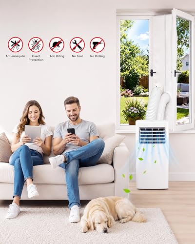 COVERTIFY Portable Air Conditioner Window Kit, Universal Heavy Duty Window Seal for Portable Air Conditioner with Adjustable Zipper, No Drill AC Unit Windows Kit - Max 157" L
