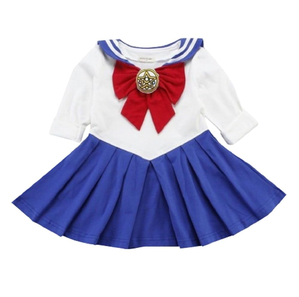 P S Japan Sailor Moon Anime Cosplay Costume Toddler Girls One Piece Dress Blue 120 6 7 Amazon In Clothing Accessories