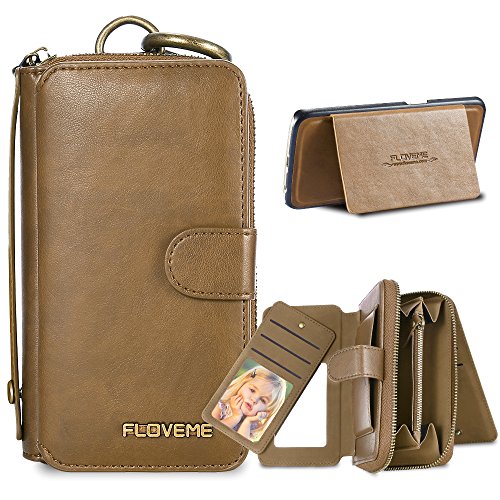 Samsung galaxy s8+ removable compartments slim wallet case, flove…