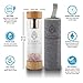 Fayruz Gem Water Bottle,Bamboo Lids Crystal Water Bottle with Rose Quartz Crystal and Tea Infuser Bottle Healing Crystals Tea Mug- Tea, Coffee, Fruit Infused Water (Rose Quartz)