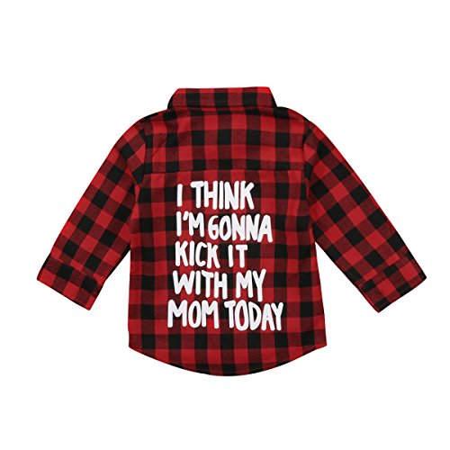 Toddler Baby Boy Girl Plaid Top Long Sleeves Button Down Shirt Spring Winter Coat for Children (Plaid, 2-3T)