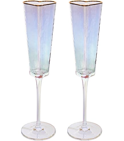 2-Piece Creative Heart Set Champagne Flutes, Champagne Glass Set Wedding Crystal Glasses Toasting Cups Gift Sets For Couples, Gift For Wedding, Anniversary, Christmas (Gift Box 2 Pack