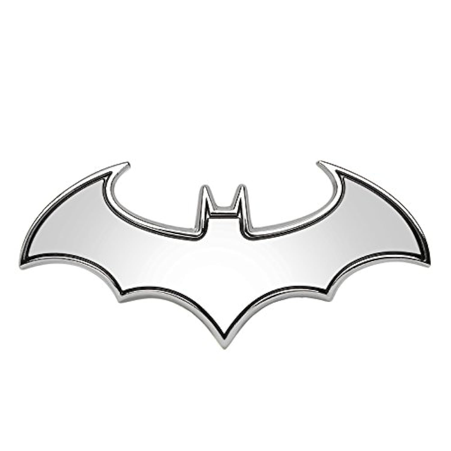 SKS Distribution® 3D Chrome Stainless Steel Bat Batman Car Emblem Decal Badge.