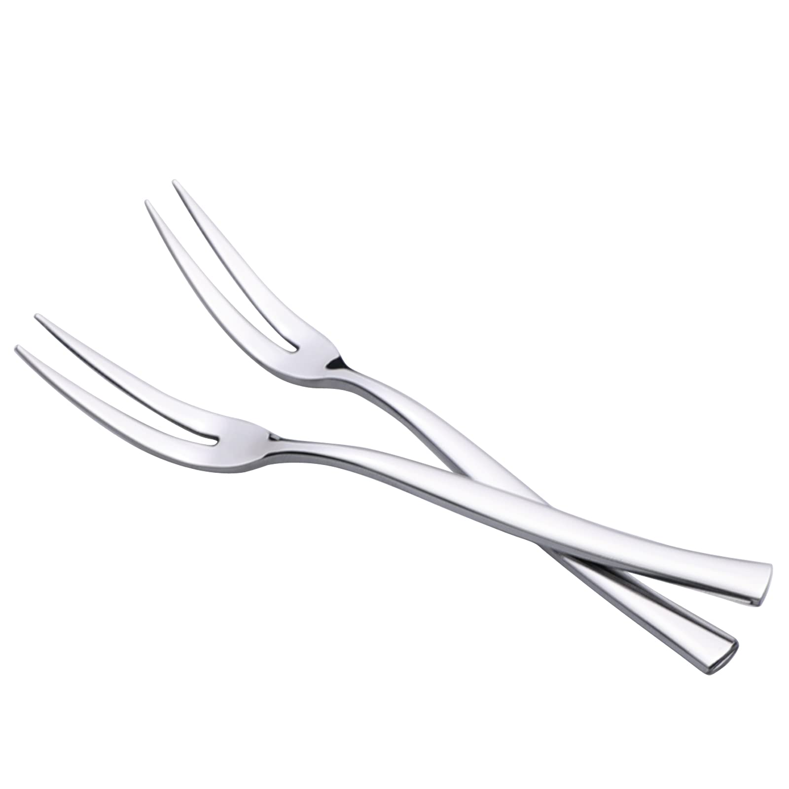 Ikando Set of 12 Mini Fruit Fork, Stainless Steel Cocktail Appetizer Forks Set