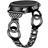 VOMA for Samsung Gear S2 Classic Bands & Gear Sport Bands, Metal Replacement Strap for Samsung Gear Sport(SM-R600) & Gear S2 Classic(SM-R732 & SM-R735) Smartwatch (NOT for Gear S2) Bangle Black