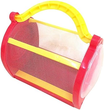 MAGIKON 6-Inch Plastic Bug Observation Net Cage, Butterfly Cage Red