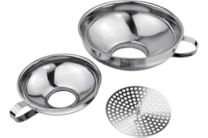 3pcs Canning Funnel, Wide-Mouth Funnels for Kitchen Use, Canning Supplies Kit, Stainless Steel Small and Large Funnel Set, Ki