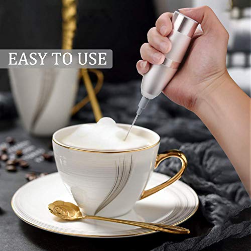 image for HCE Electric Milk Frother, Handheld Battery Operated Foam Maker, Mini 