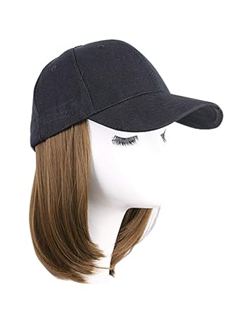 Amazon Com 14 Baseball Hat With Short Straight Synthetic Hair