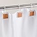iDesign Formbu Shower Curtain Hooks-Square - Clear/Natural Bamboo, Set of 12