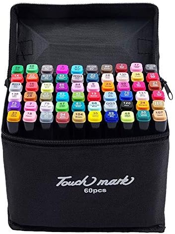 KLOLD Animation Design Marker Pens Set Students Oily Alcoholic Dual Head Brush Markers Pen Suits Colorful Art Drawing Tool, 30/40/60/80 Colors Optional (40 Colors)