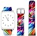Band Compatible for Watch 42mm/44mm Series 1/2/3/4 / Topgraph Replacement Leather Strap Compatible for Watch 42mm/44mm Colorful Swirling Rainbow Lines Curves