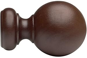 KIRSCH Ball Wood Finial in Mahogany finish for a 1-3/8" dowel rod - 2/pack