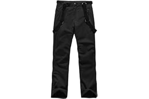 YEEFINE Men's Snow Ski Pants Insulated Waterproof Warm Winter Outdoor Snowboard Bibs with Suspenders