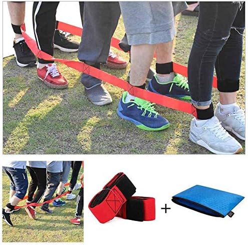 Yorgewd 2-Pack 4 Legged Race Bands, Durable Outdoor Party Games Strap Band for Kids Adults Family Field Day Game, Relay Race Game, Backyard Carnival, Birthday Party, Fun Family Games