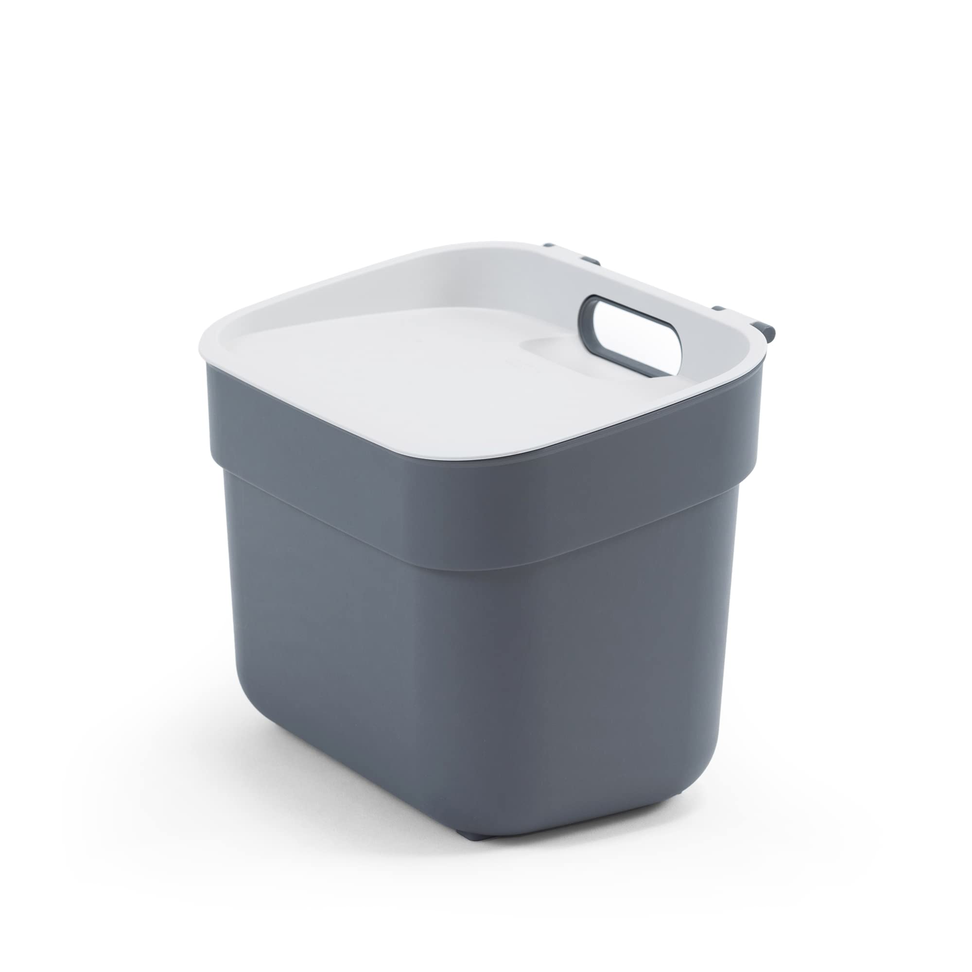 Curver Ready to Collect 100% Recycled 5L Kitchen Accessories Recycling Lift Top Bin Dark Grey with Light Grey Lid