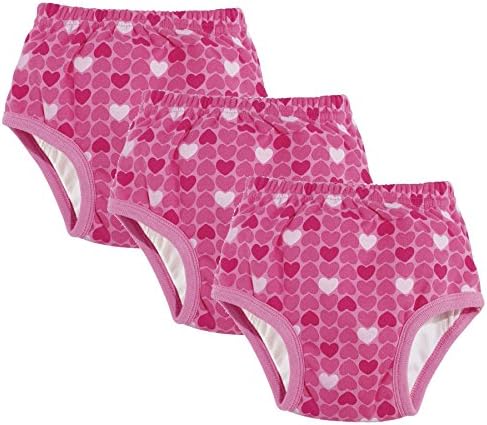 Little Girl Potty Training Pants 3-Pack - Pink and Red Heart Design - Size 2T