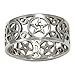 Moonlight Mysteries Sterling Silver Wide Filigree Pentacle Band Ring (Sizes 4-15)