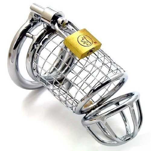 Extreme Sex Game Best Men Chastity Device / Deluxe Cock Cage with Metal Slave Steel Restraint Bondage for Fetish... image