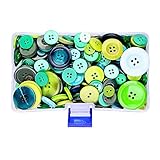 Supla Green Buttons Assorted Colors Shapes Light Dark Green Sewing Bulk Button Mixed Button Different Holes Buttons - Sewing Buttons