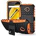 Sophmy Moto E (2nd Gen) Case, Hybrid Dual Layer Armor Protective Case Cover with Kickstand for Motorola Moto E (2nd Generation / 2015 Release) (Orange)