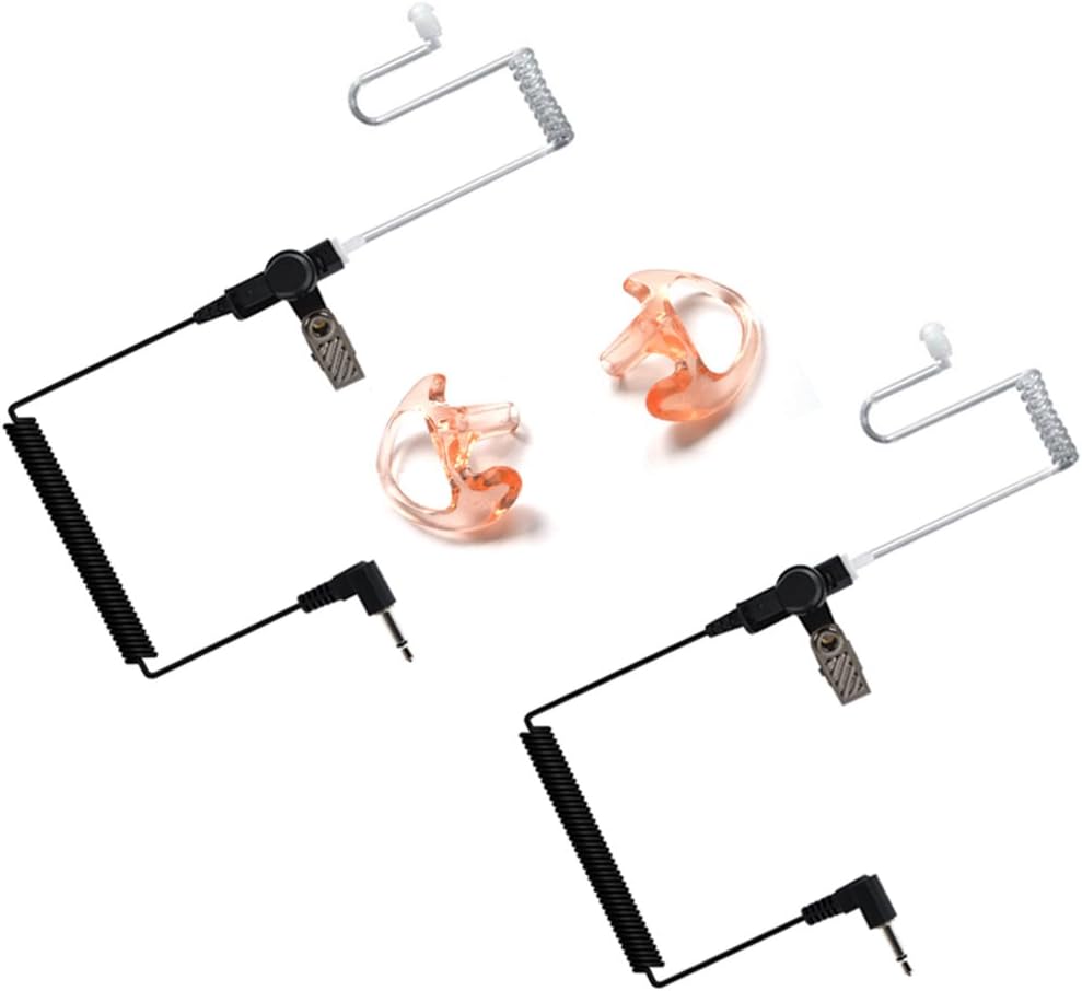HYS 3.5mm Police Listen Only Acoustic Tube Earpiece with One Pair Medium Earmolds for Speaker Mics: Sports & Outdoors