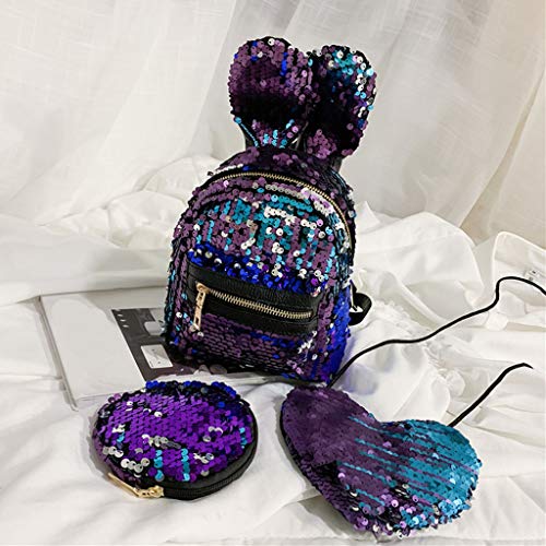 Chiccc Ladies Fashion Handbags Shoulder Bag 3Pcs Fashion Student Children School Bag Backpacks+Messenger Bag+Pen Bag Clutch - Thumbnail 2
