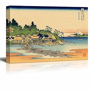 Canvas Wll Art - Enoshima in Sagami Province by Japanese Artist Hokusai - Thirty-six Views of Mount Fuji Series - Giclee Print and Stretched Ready to Hang - 12"x18"