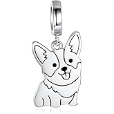 Sterling Silver Dog Charms for Bracelet or Necklace - Dachshund Chihuahua Golden Retriever Labrador French Bulldog Corgi German Shepherd Schnauzer Puppy Bead Charm Jewelry Gift for Women Dog Lovers