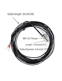 crocsee NTC 10 K sonda con sensor de temperatura de 5 metros con rosca M8