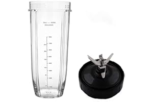 32oz Cup with 7Fin Blade for Nutri Ninja Auto IQ Series Blenders（4“ Diameter ）fit for Ninja 18oz 24oz 32oz Cup GG Pinkey