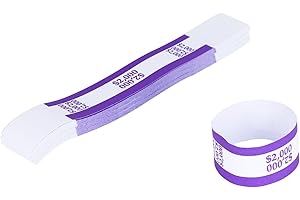 NUCOUN Currency Band Bundles,Self-Adhesive,Money Bands for Cash,Bills Currency Straps,Organizer Dollar,$2000 Purple Pack of 150