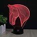 Huiyuan Horse Lamp 3D Illusion Children Night Light Lamp Birthday Festival Gift Table Desk Lamp for Kids Girls Horse Lovers by HUI Yuan