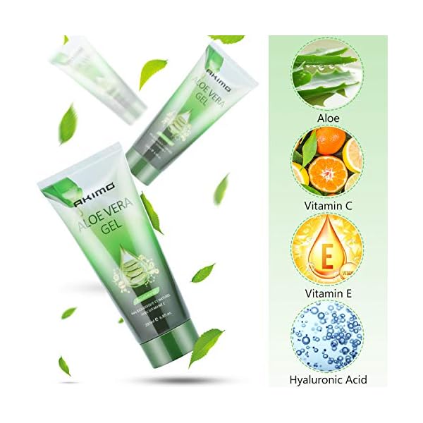 AKIMO-Aloe-Vera-Gel-Vitamin-C-E--99-Pure-Plant-Deeply-Hydrating--Repairing-After-Sun-Care-Dry-Skin-Hydration-Acne-Suitable-for-Face-Body-Hair-Cruelty-free-200ml68-fl-oz AKIMO Aloe Vera Gel & Vitamin C, E – 99% Pure Plant Deeply Hydrating & Repairing, After Sun Care, Dry Skin Hydration…