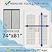 TheFitLife Magnetic Screen Door - Heavy Duty Mesh Curtain with Full Frame Hook and Loop Powerful Magnets That Snap Shut Automatically (74''x81'' - Fits Doors up to 72''x80'', Black)