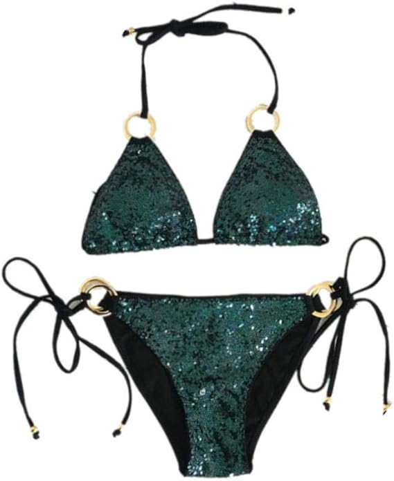 YGSM Bikini Push Up, Bikini De Copa Triangular con Lentejuelas