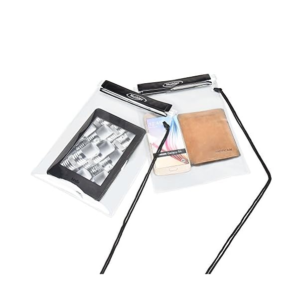 Mudder-Waterproof-Case-Bag-Pouch-for-Map-iPad-Camera-and-Phone-Transparent-4-Pack