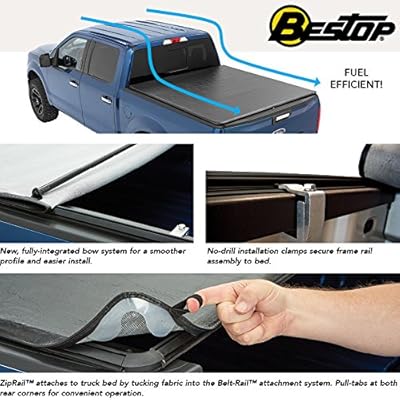 Amazon Com Bestop 1811301 Ziprail Soft Tonneau Cover For 2004 2018 Ford F 150 Crew Cab Super Cab Styleside Except Heritage Model Automotive