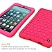 Fintie Silicone Case for All-New Amazon Fire 7 Tablet (7th Generation, 2017 Release) - [Honey Comb Upgraded Version] [Kids Friendly] Light Weight [Anti Slip] Shock Proof Protective Cover, Magenta