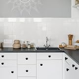 kuou 12 Pcs 30mm Black Matted Round Cabinet Knobs with 12 Screws Included view 7
