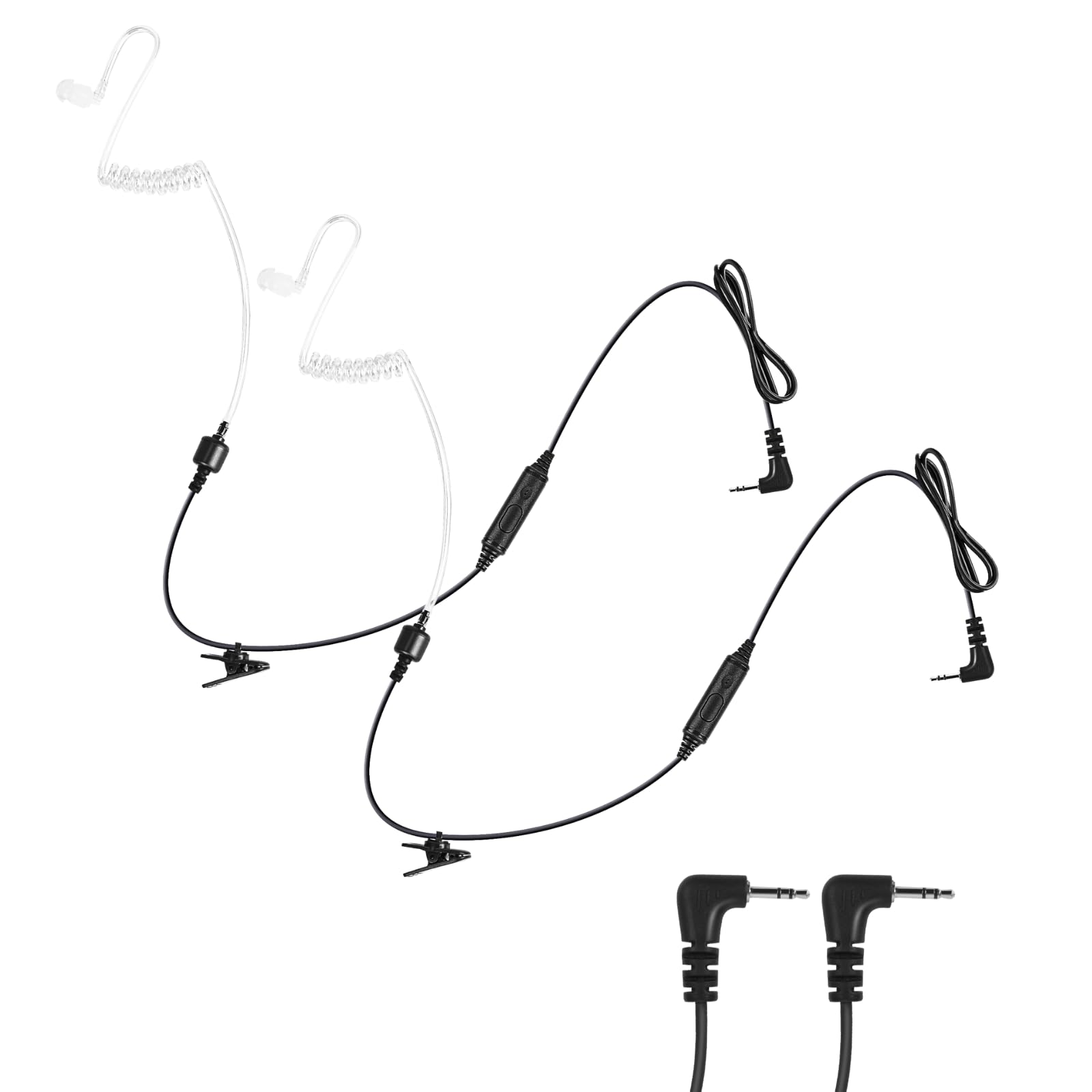 View 1 of 1-Pin 2.5MM Walkie Talkies Earpieces with Mic Covert Air Acoustic Tube Headset for Motorola Talkabout MH230R MR350R T200 T200TP T260 T260TP T600 MT350R Two Way Radio (2 Pack)