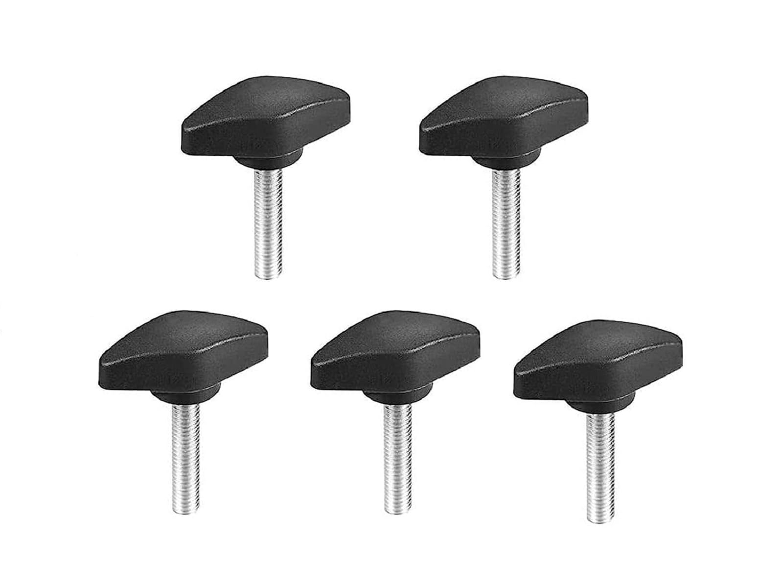 Boxonly Clamping Handle Screw Knobs Handle for Lathes Mechanical Equipment Instruments and Industrial Equipment Threaded Clamping Knob Handle T-Shape M6 x 30mm 5pcs