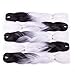 BACANA White Braiding Hair Ombre Black White 3 Packs Jumbo Braiding Hair Extension For Box Braids Senegal Twist Two Tone Ombre Color Synthetic Hair 24 Inch