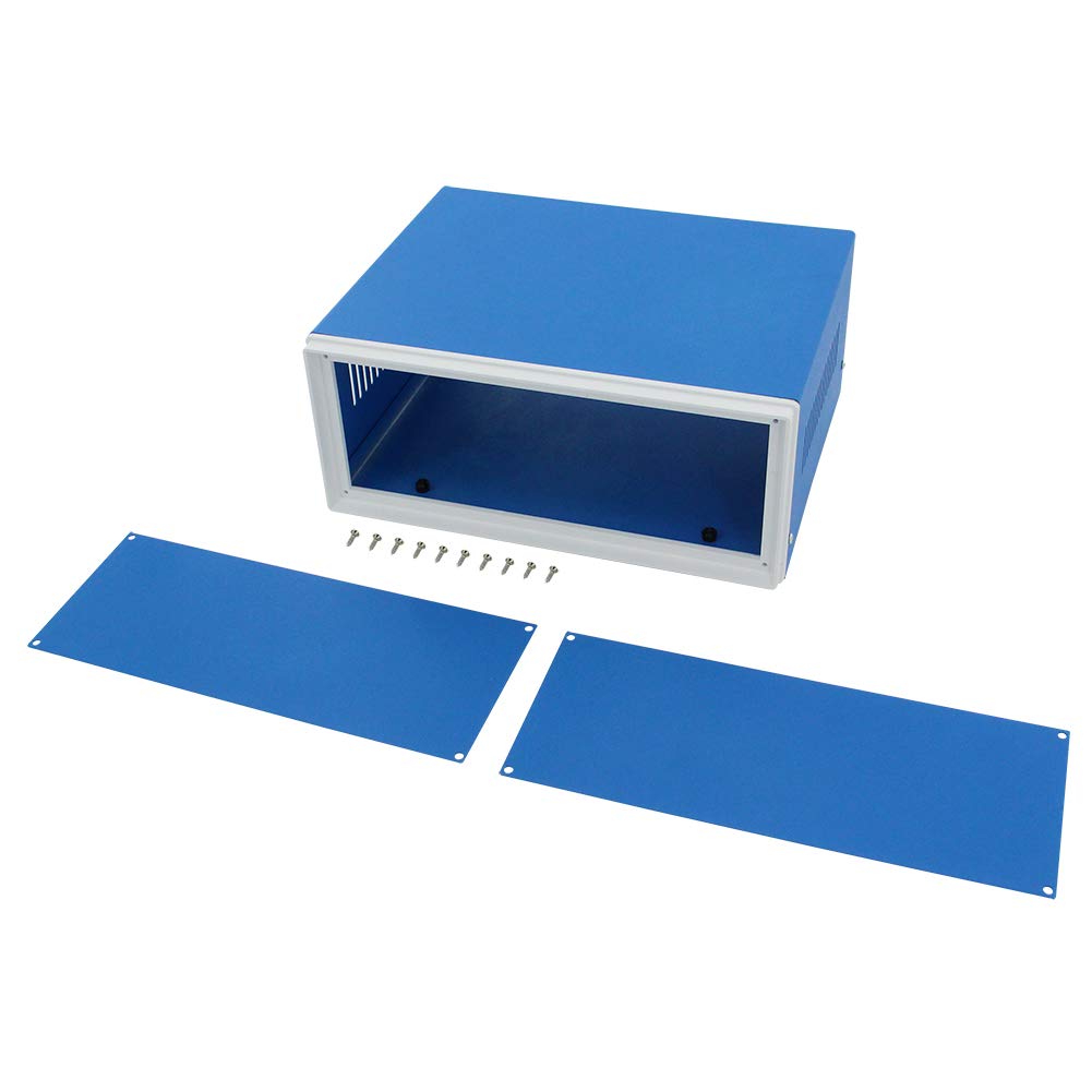 Fielect Metal Enclosure Project Case for Electronics - DIY Blue, 9.06" x 7.28" x 3.94"