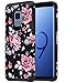 Galaxy S9 Case for Girls Women, Samsung S9 Floral Case, OEAGO Shockproof Heavy Duty Protection Dual Layer Armor Protective Case Cover for Samsung Galaxy S9 S 9 (2018) (Rose Flower)