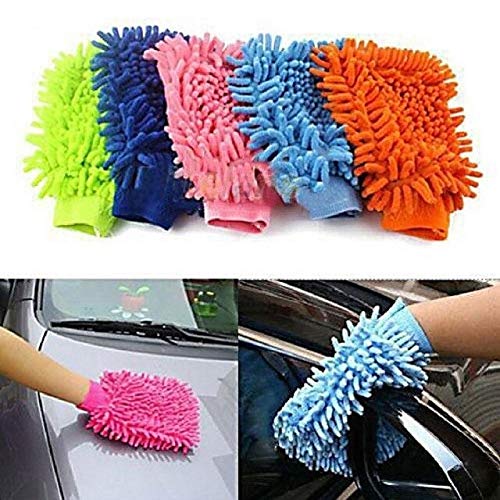 SHOPEE Microfiber Double Sided Dusting Cleaning Glove for Home Office Kitchen Hotel Pack of 5