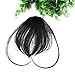 Gracefulvara Hair Clip in Bangs Fake Hair Extension False Hair Piece Clip on Front Neat Bang (black)