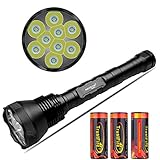 NKTECH Super Bright NK-9T6 9x T6 LED 11000LM 5 Modes Flashlight Torch With Extended Tube Fit Camping Hunting + 3X TrustFire 26650 5000mAh Battery PCB Protected Board